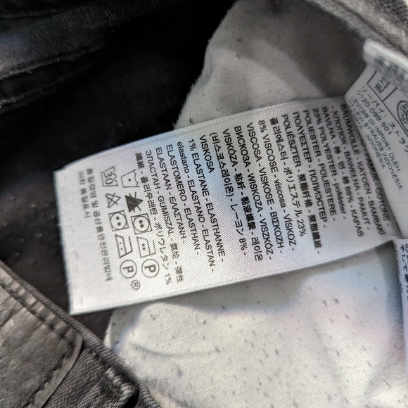 Levi's black denim 311 skinny shaping jeans size 28 alternative goth - Picture 8 of 11